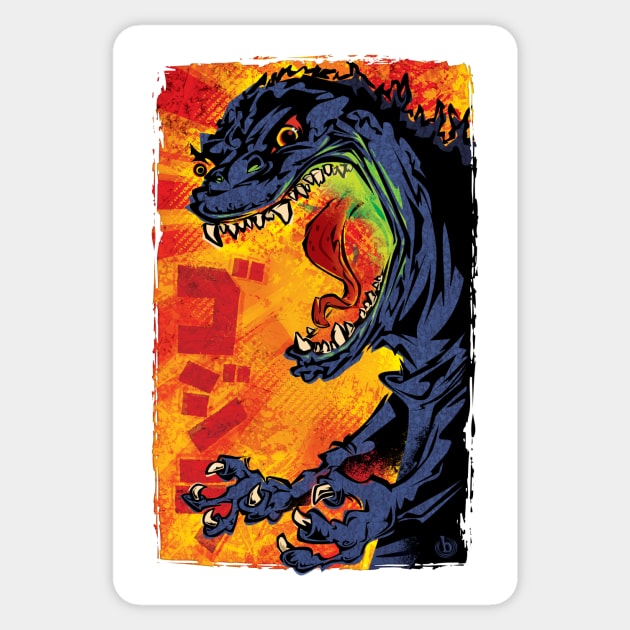 Godzilla Sticker by Hack Ink